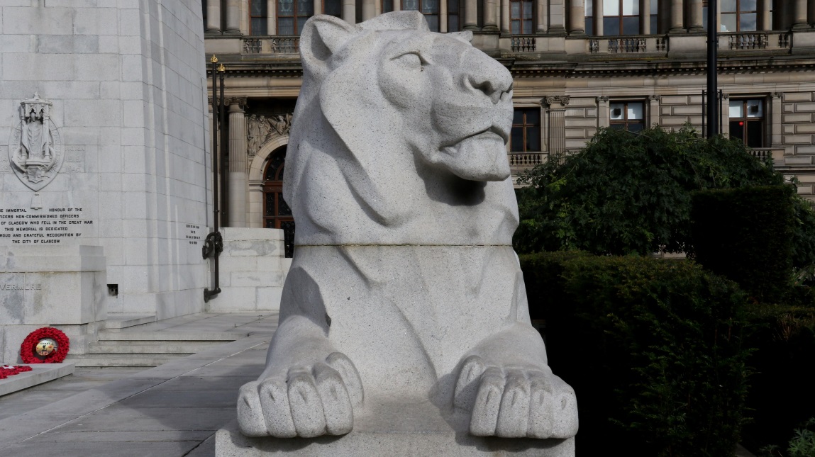 Granite lion in George Square