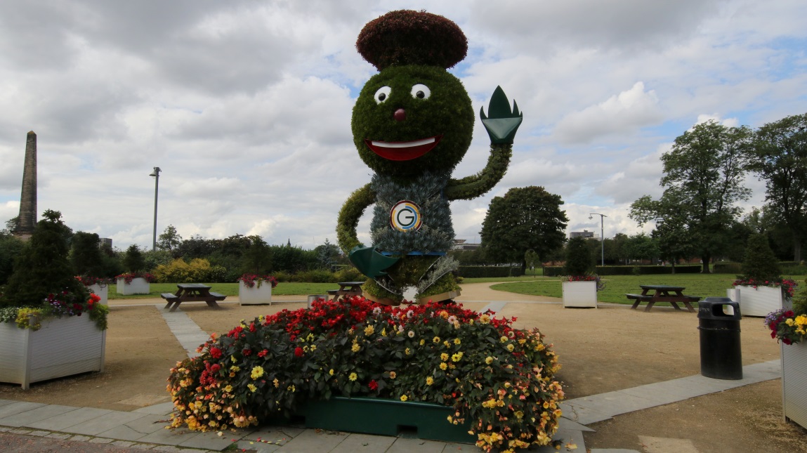 Thistle Man outside the Winter Garden