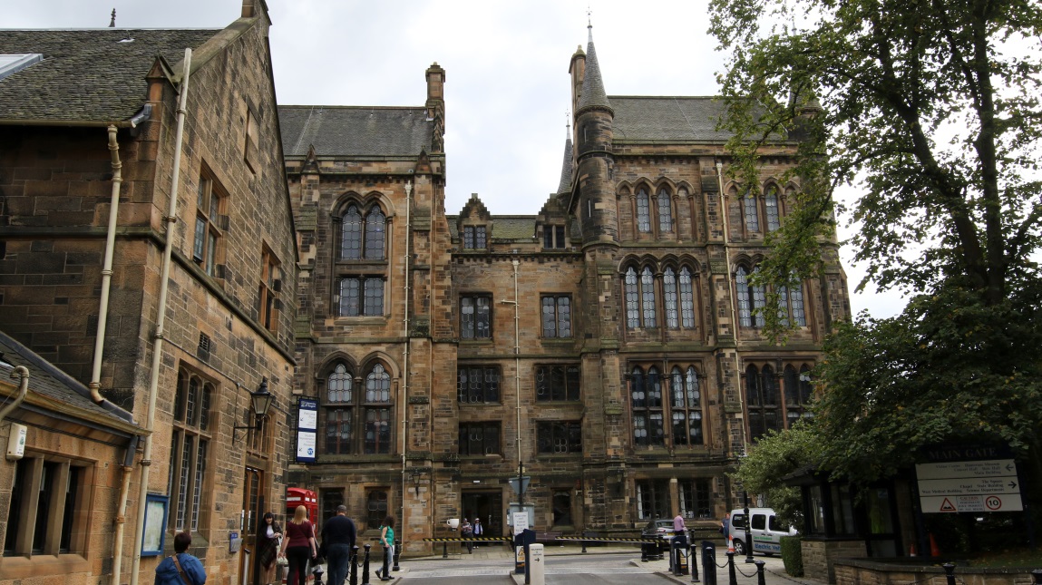 Main Gate entrance to the University of Glasgow