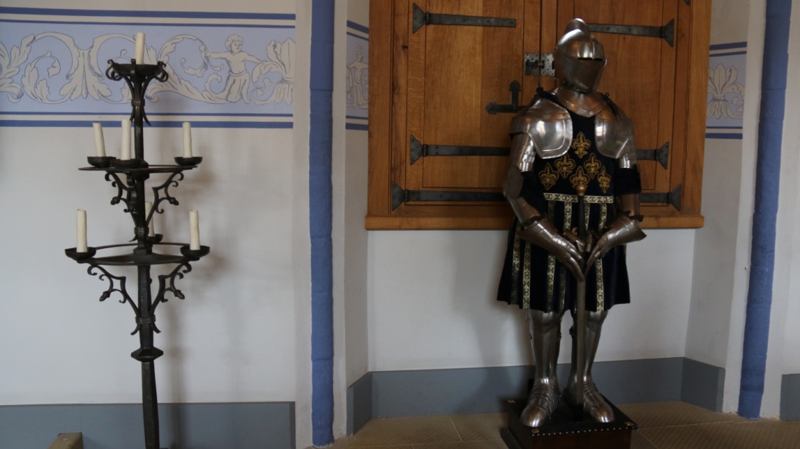 Suit of armor inside the castle