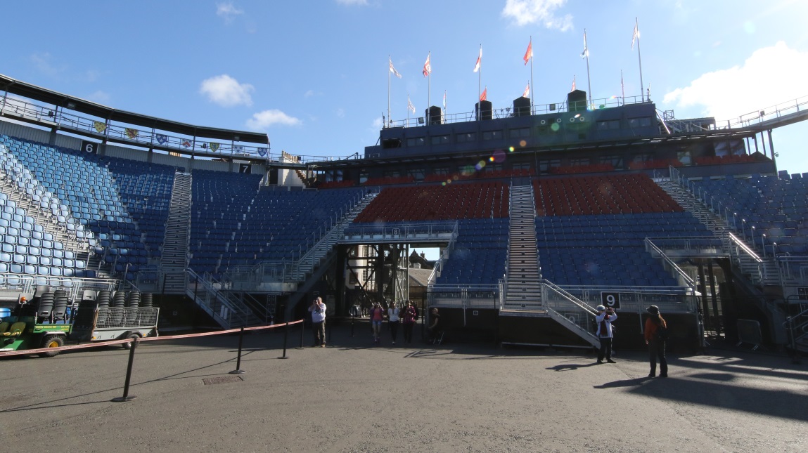 Temporary stadium outside the castle