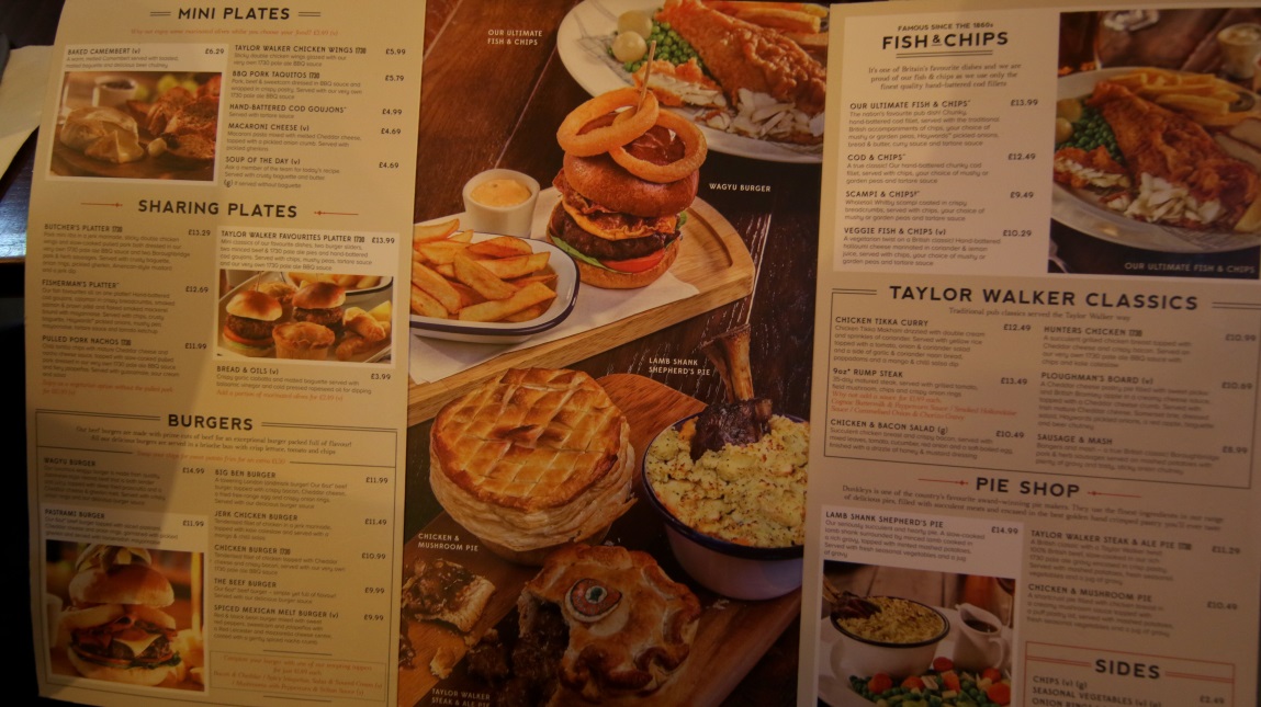 Menu at Milnes Of Rose Street