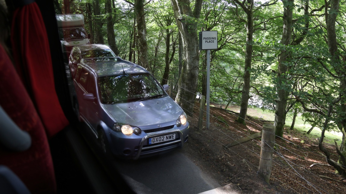 Route A939 gets rather narrow