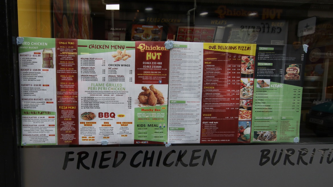 Chicken Hut menu