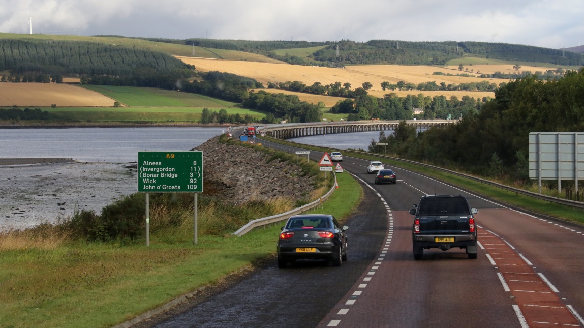 Approaching the Cromarty Bridge