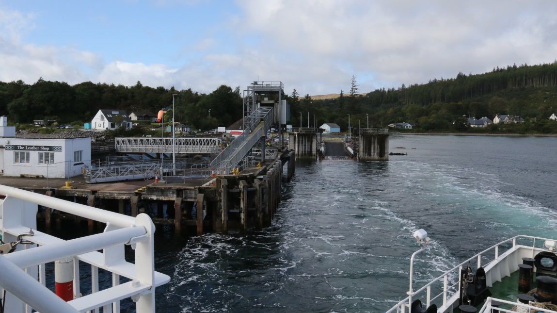 Departing the ferry dock