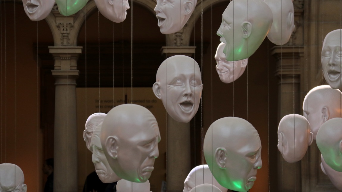Happy and sad heads