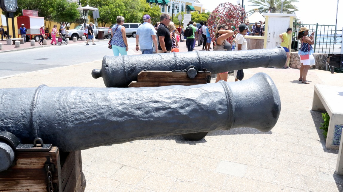 Cannons near the swinging bridge