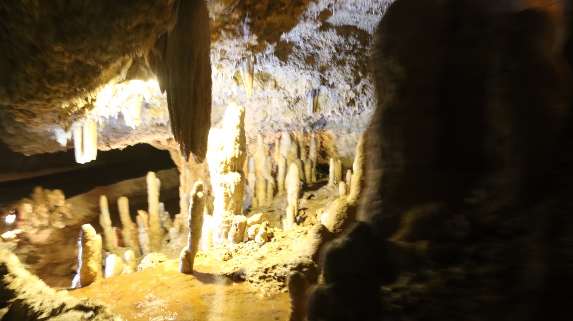 Water pools with stalactites