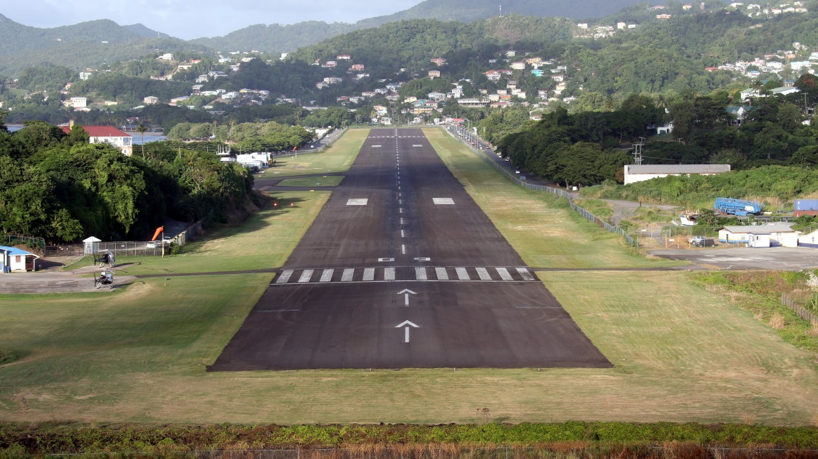 Runway at the George F.L. Charles Airport