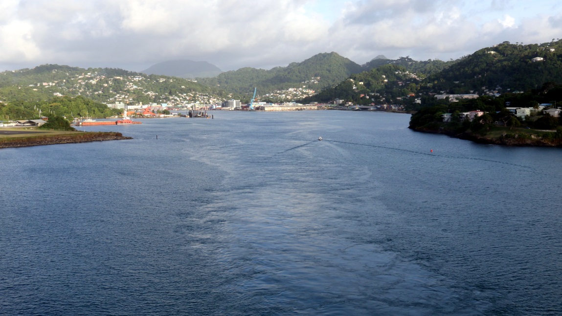 Departing the harbor at Castries