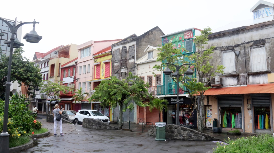 Colorful buildings on Rue Blenac