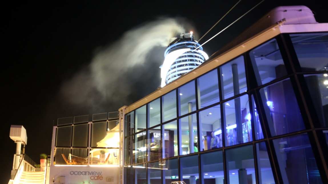 Smoke coming from the exhaust stack