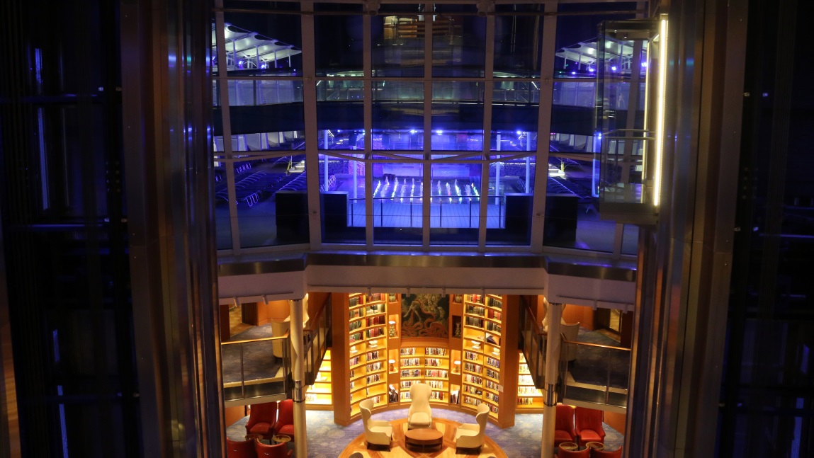 Pool above and the library below