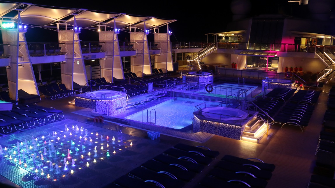 Outdoor pool at night