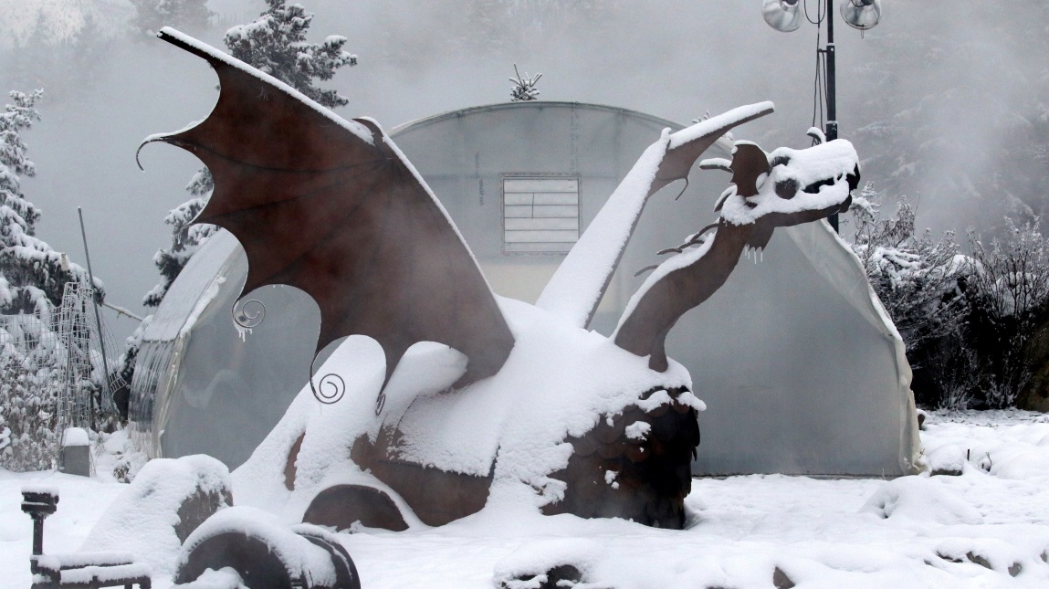 Closer view of the dragon