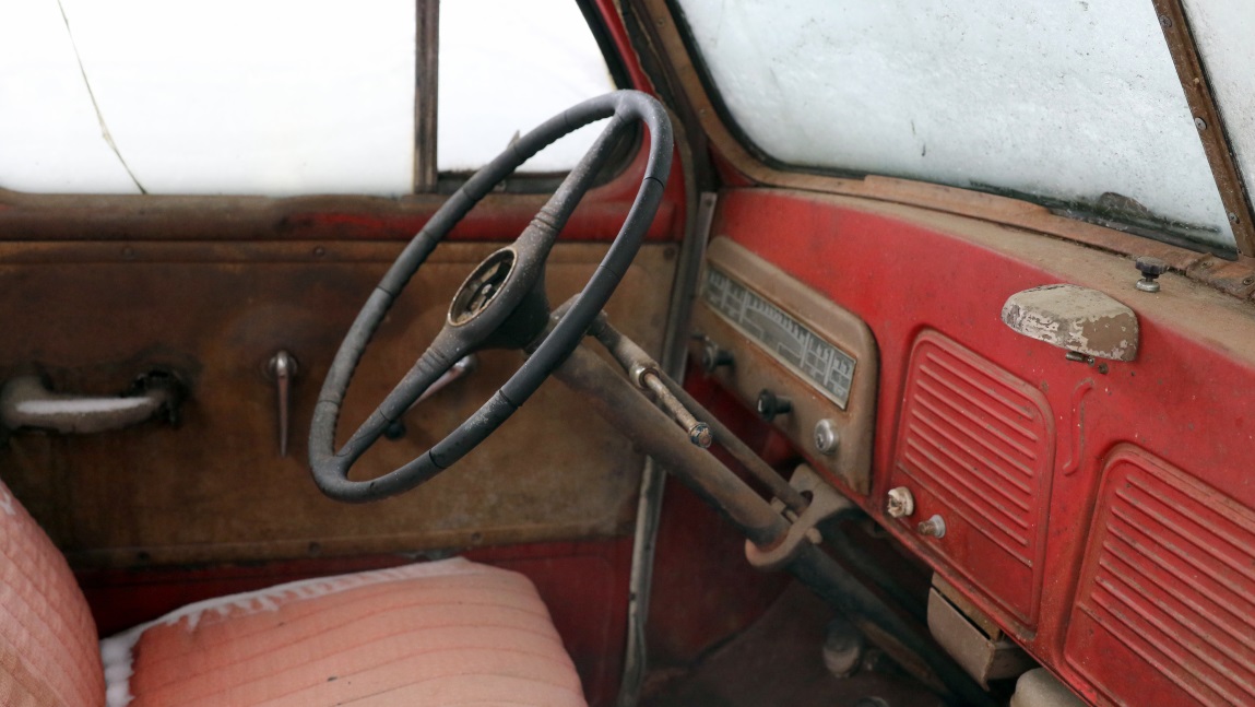 Interior of the old truck