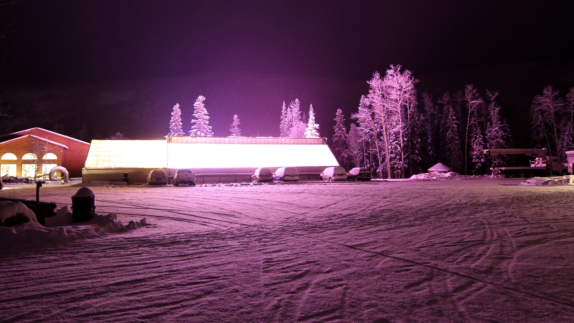 Greenhouses put out a purplish light