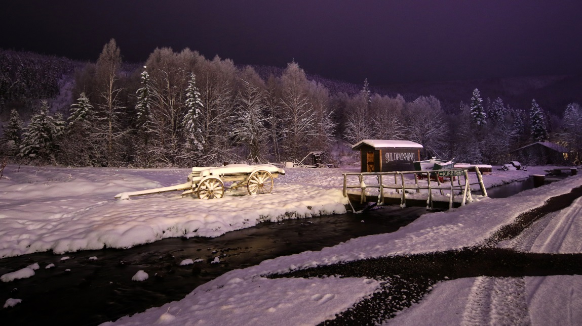 Behind the skating rink