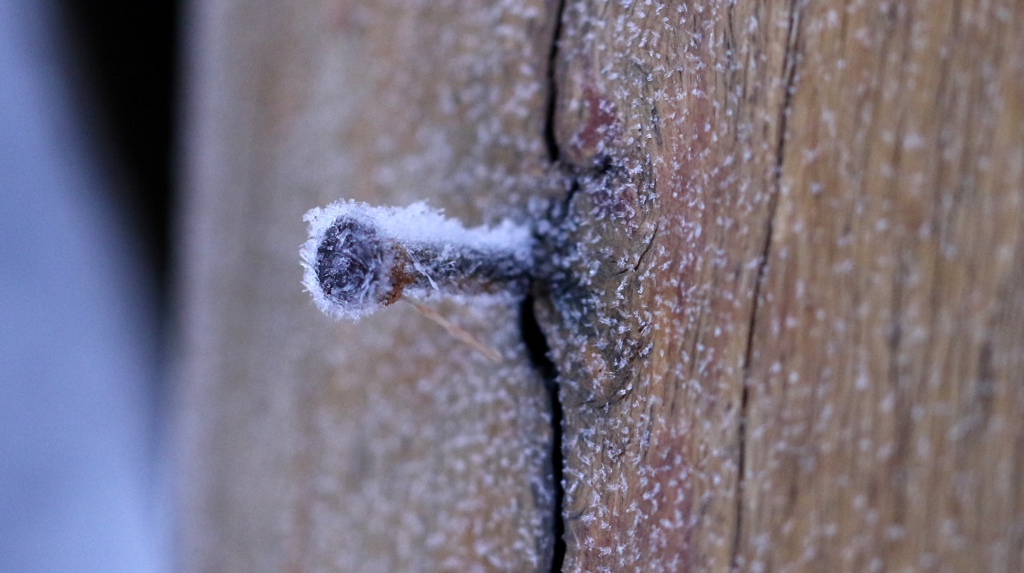 Nail in one of the posts