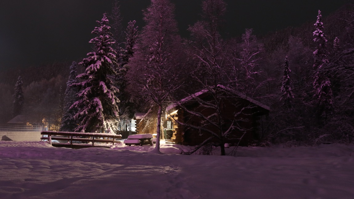 Wider view of the cabin