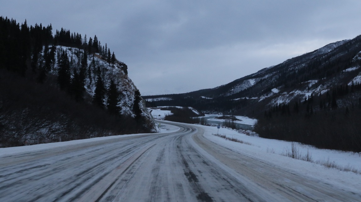 Passing through the canyon