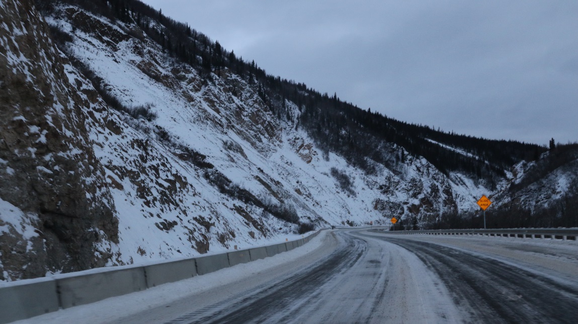 Passing through the canyon