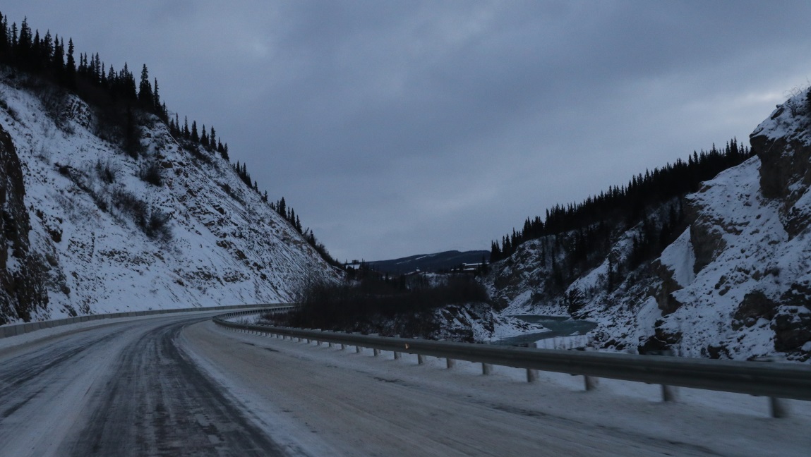 Passing through the canyon