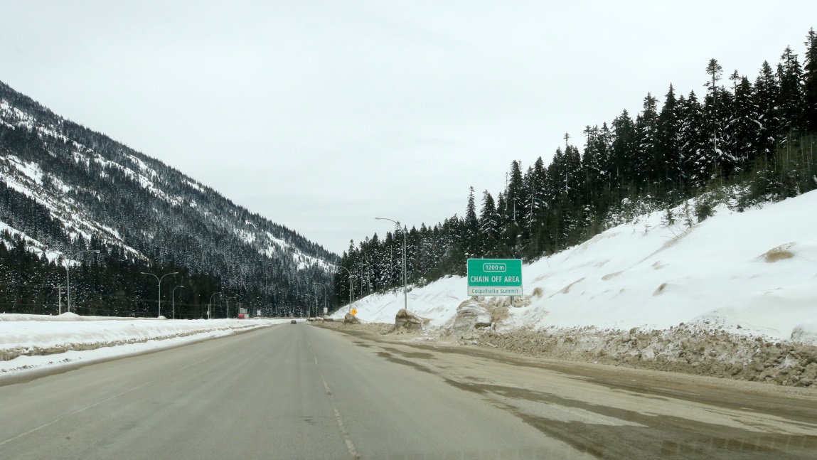 Coquihalla Summit chain off area 28 miles North of Hope
