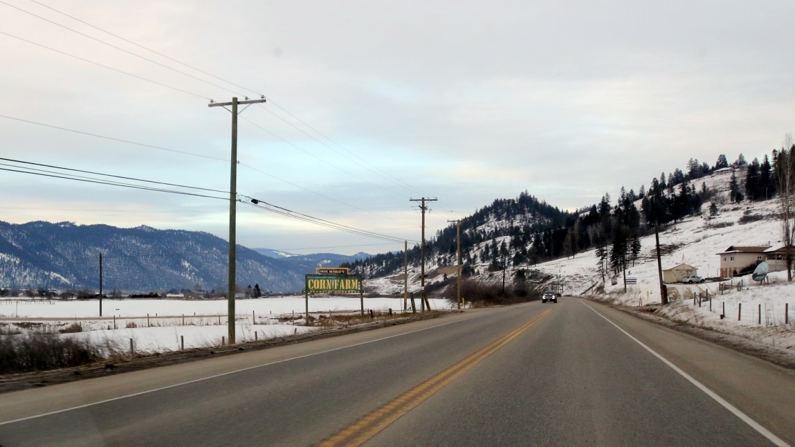On the Trans-Canada Highway three miles North of Pritchard