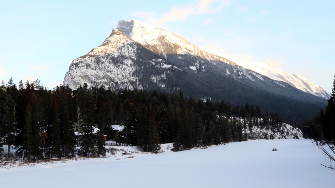 Mount Rundle from the Banff Avenue bridge