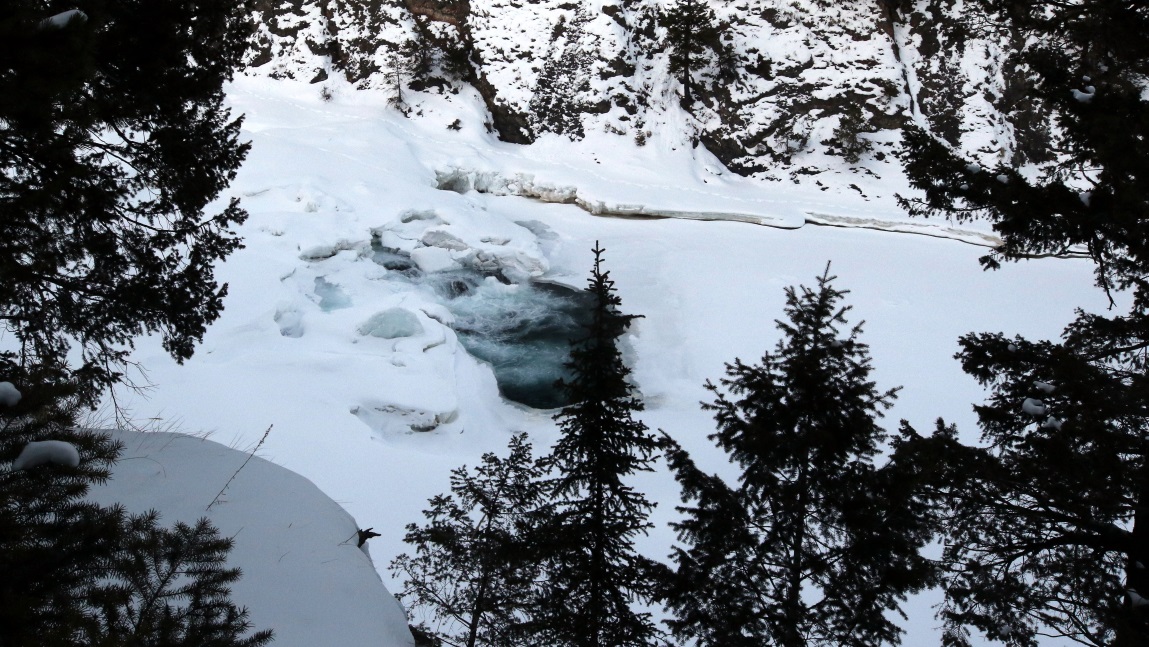 A small bit of the Bow River is still running