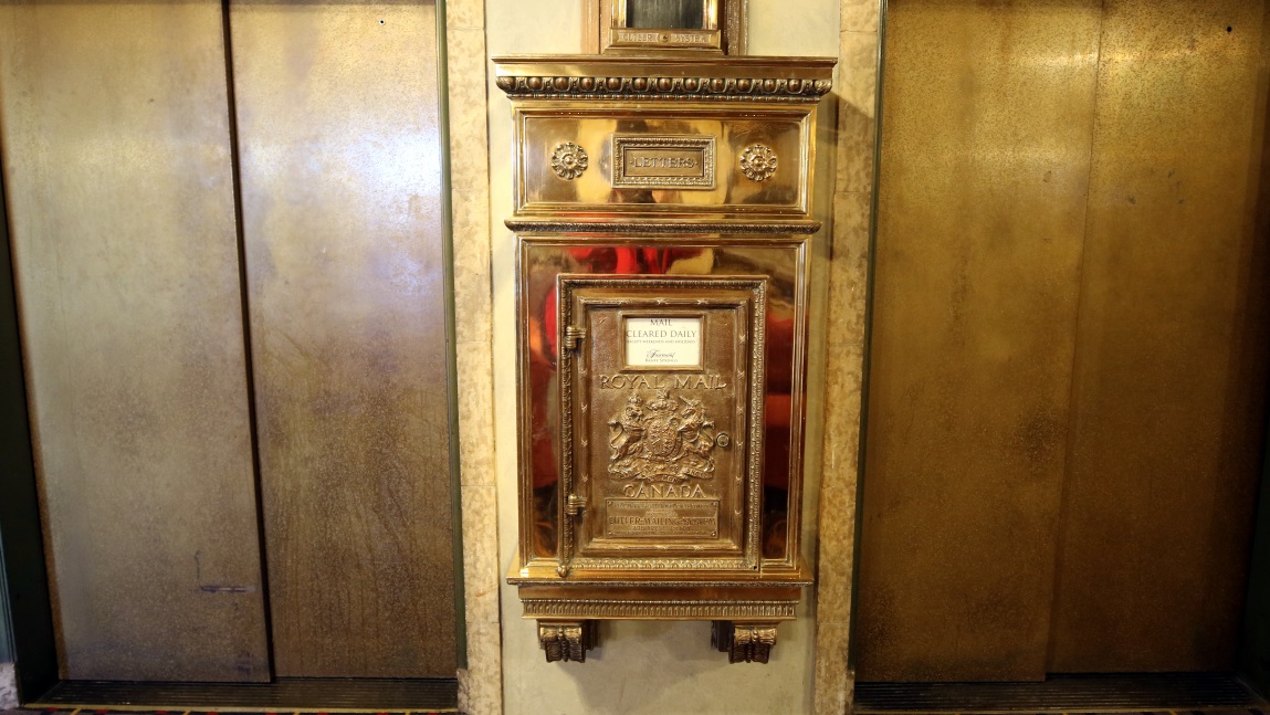 Mailbox inside the Fairmont Banff Springs Hotel