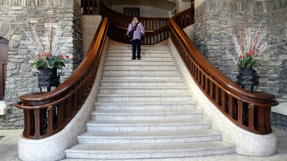 Angelita inside the Fairmont Banff Springs Hotel
