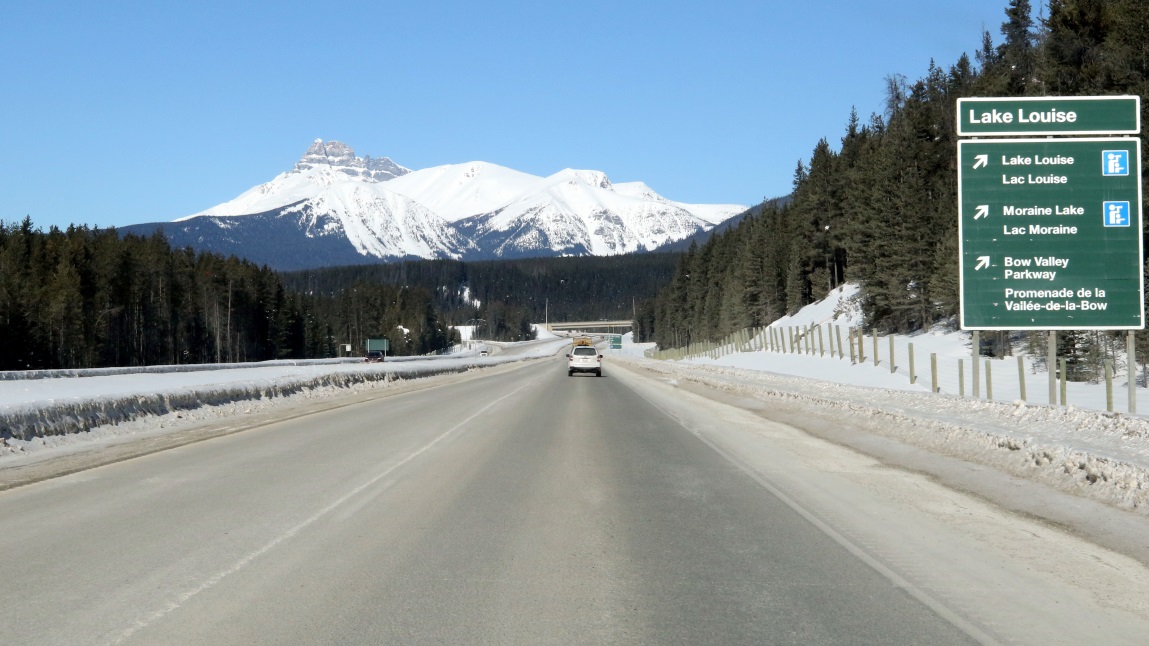 Turnoff for Lake Louise