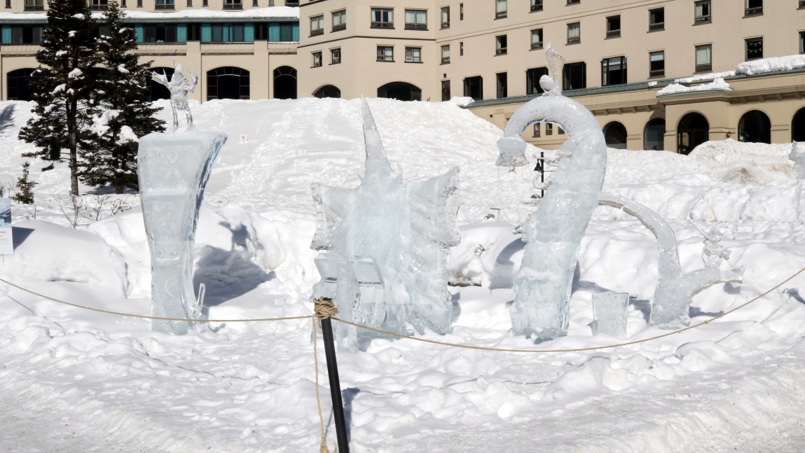 Ice sculptures at Lake Louise