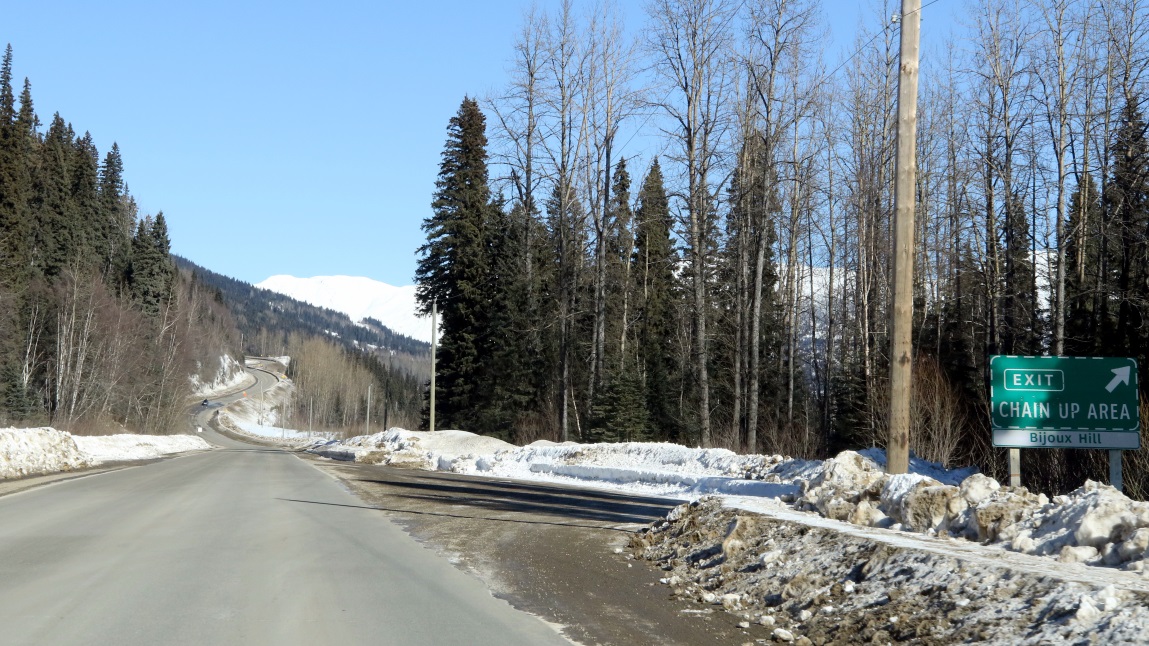 Chain up area at Bijoux Falls Park