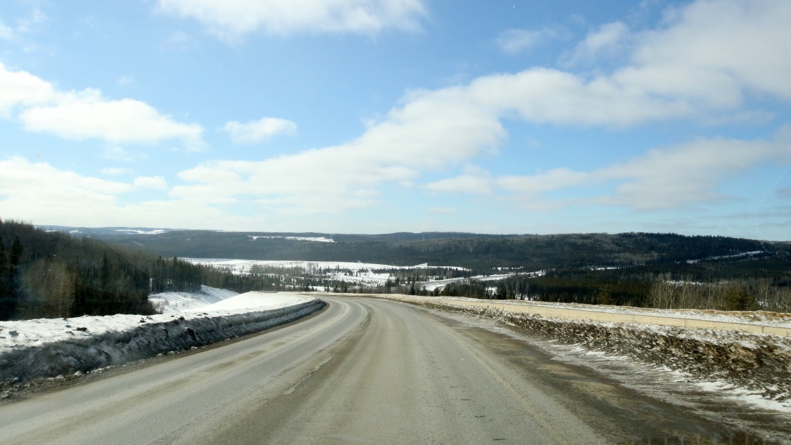 Fifteen miles east of Pink Mountain