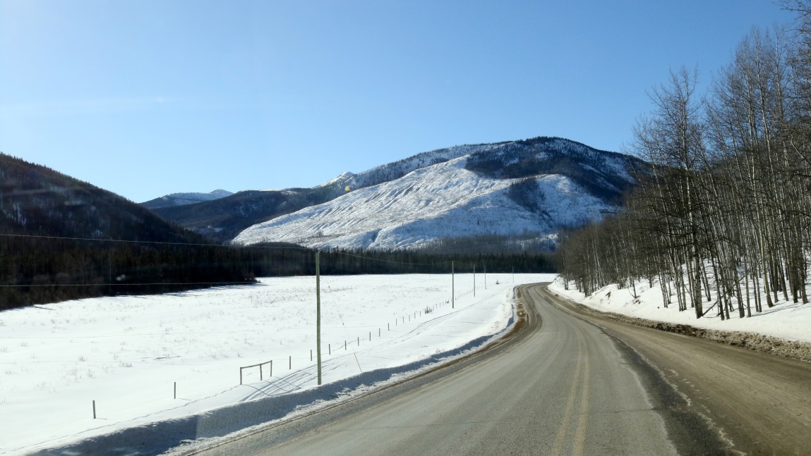 Three miles East of Toad River