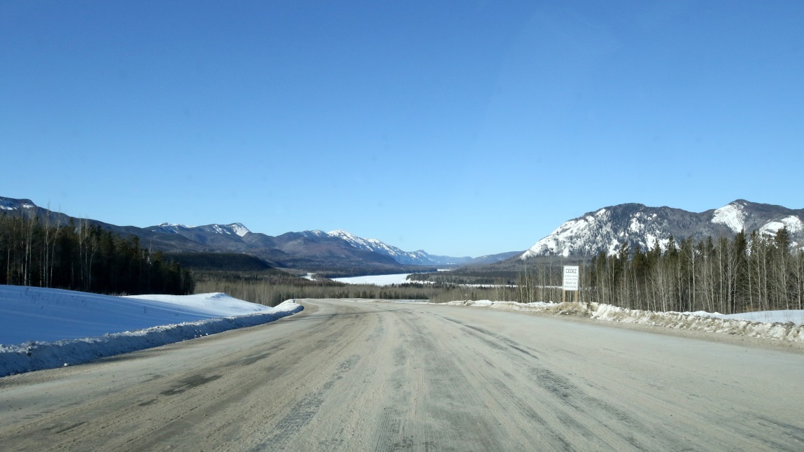 Liard River is visible ahead