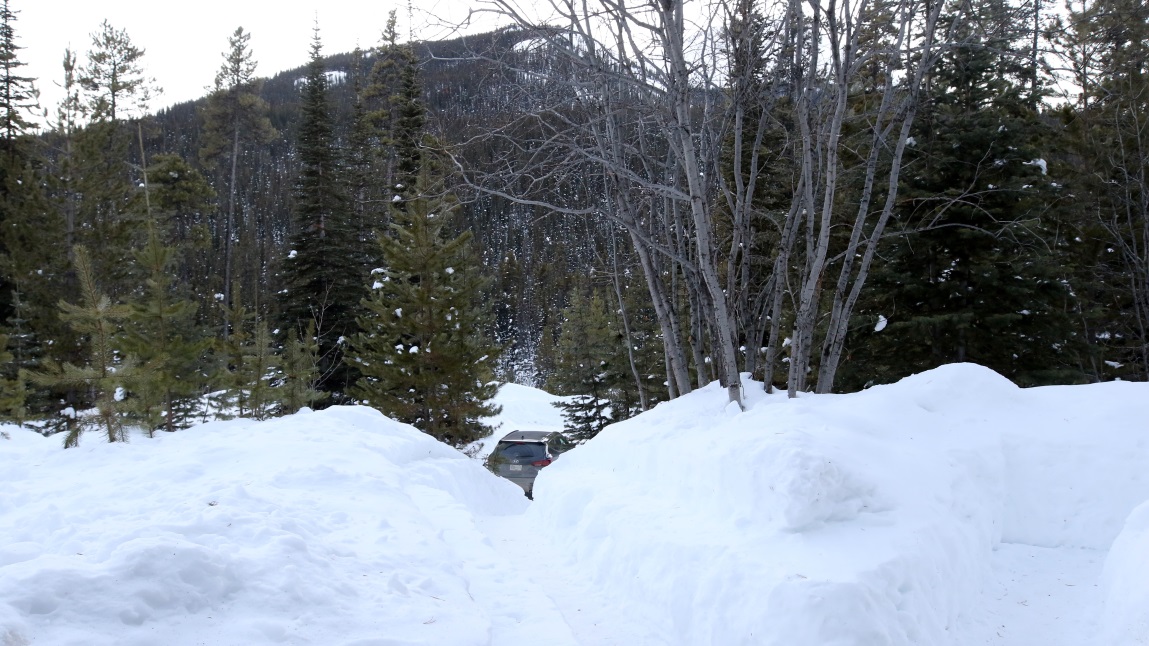 Parking area below
