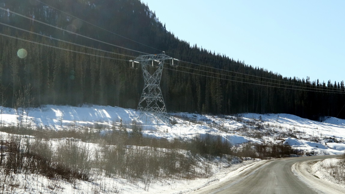 Wire towers on the corner
