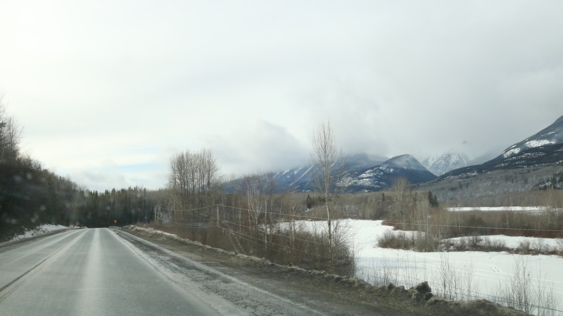 Yellowhead Highway 16 westbound follows the Skeena River