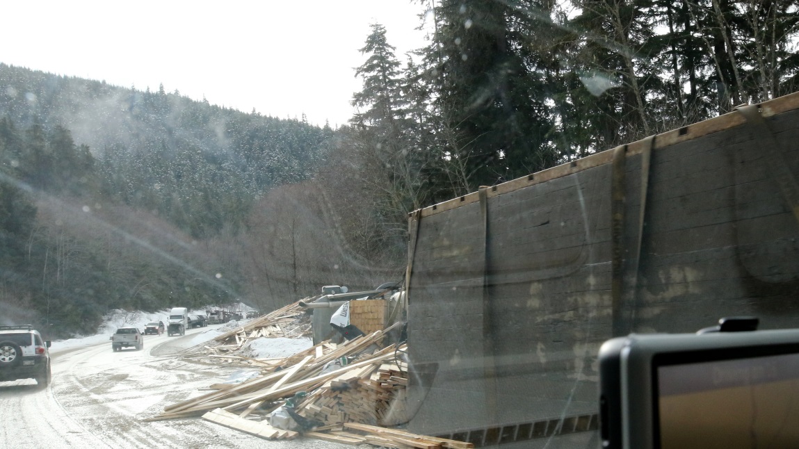 Lumber truck crash