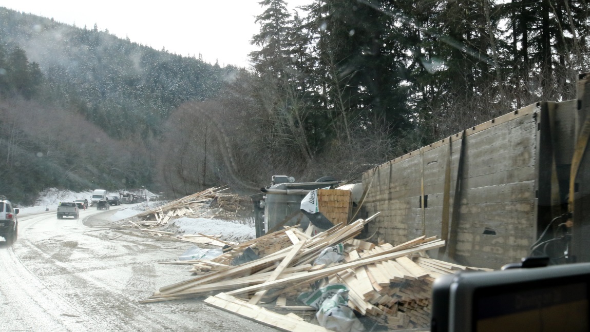 Lumber truck crash