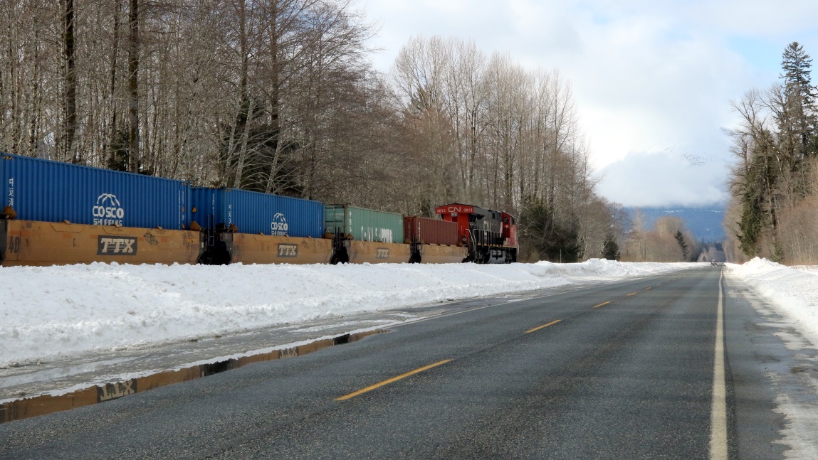 Alongside a train