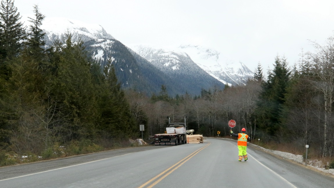 Cleaning up a lumber truck crash