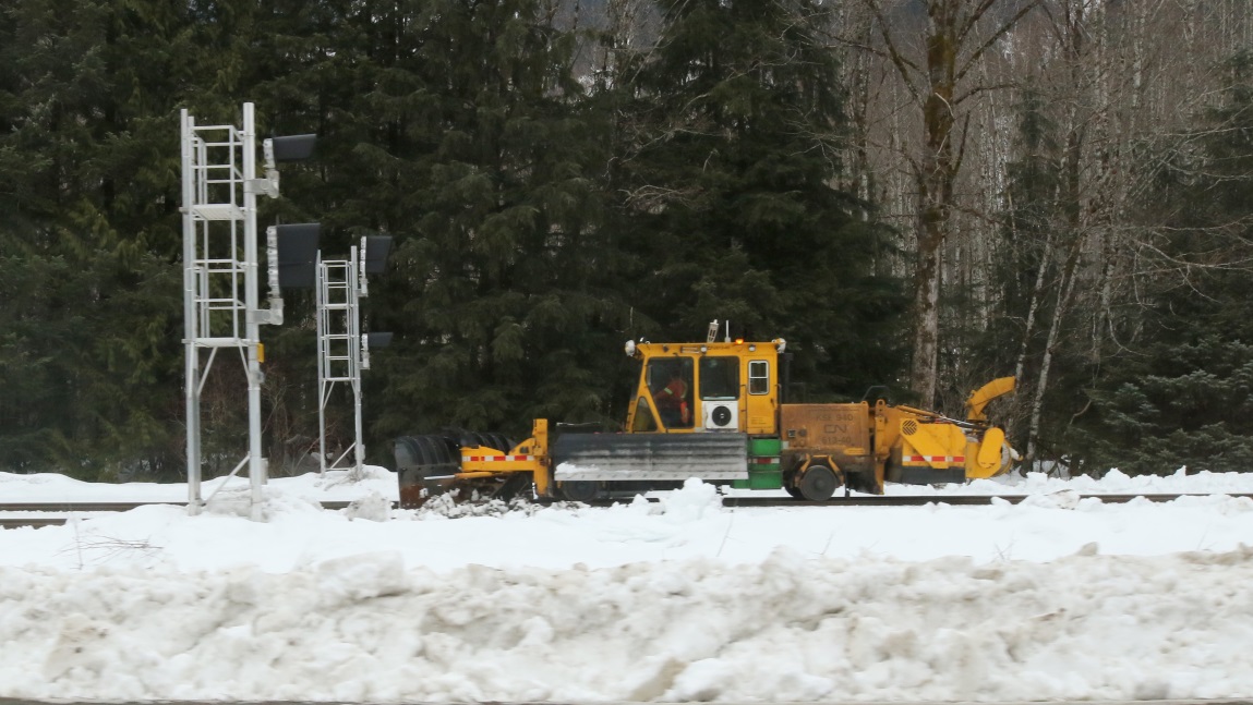 CN Rail plow near Exstew