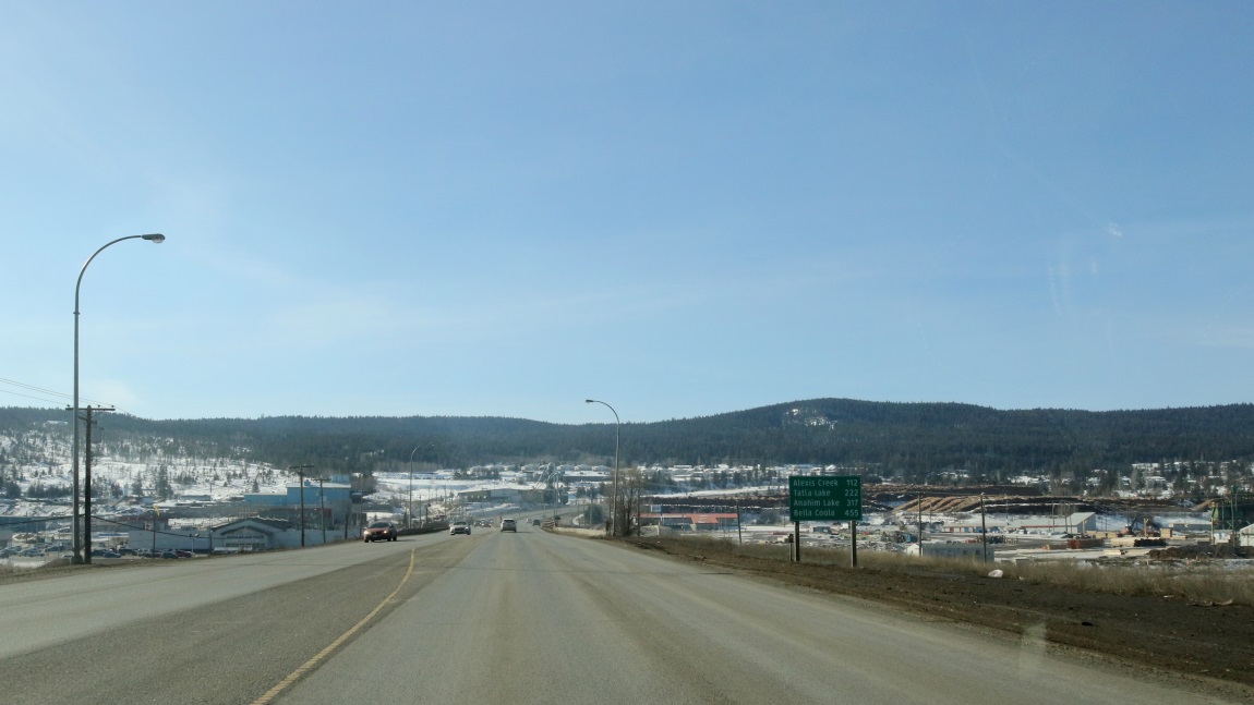 Beginning of the Chilcotin Highway 20 Westbound