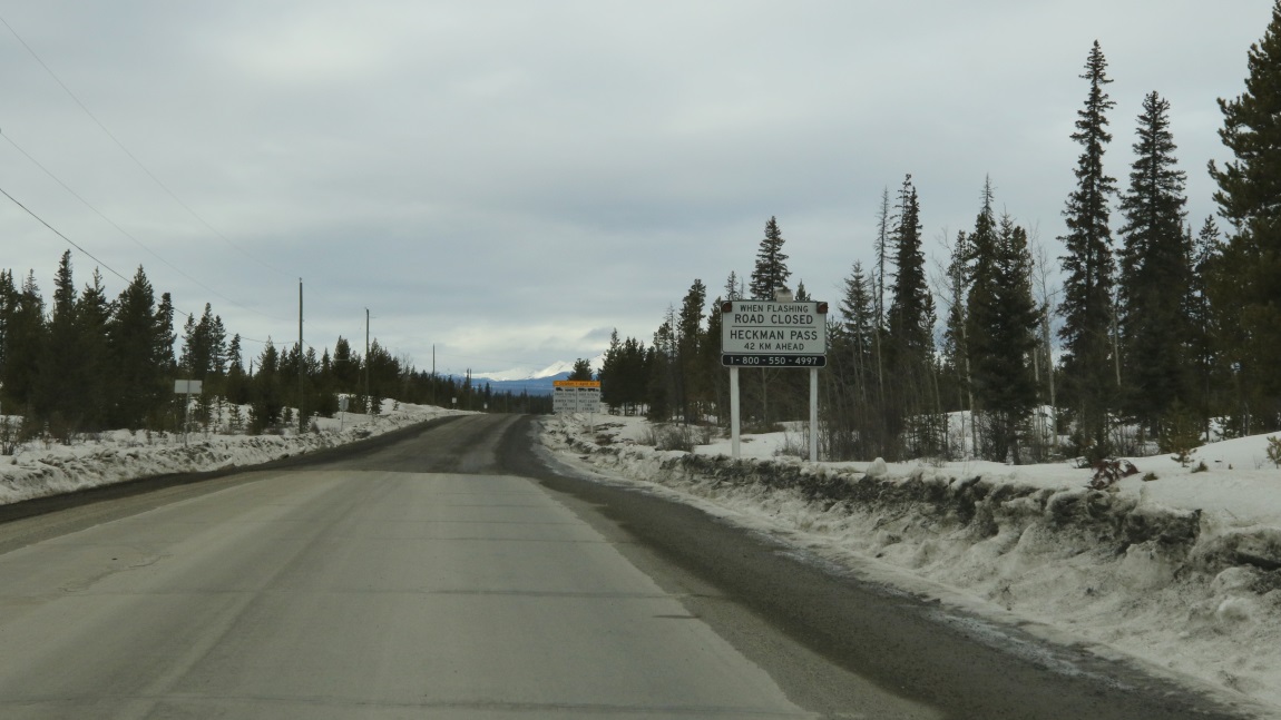 Warning signage for treacherous Heckman Pass